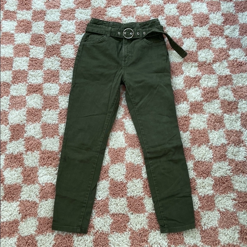 Green Belted Jeans— BERSHKA